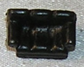 Dollhouse Miniature Matchbox, Livingroom Couch, Black